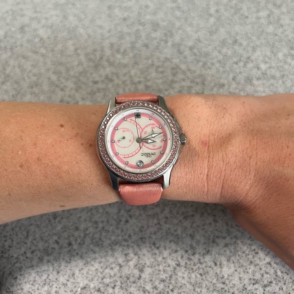 Zodiac Rose and Silver Women Watch